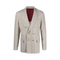 Blazer croisé carreaux prince de galles marron