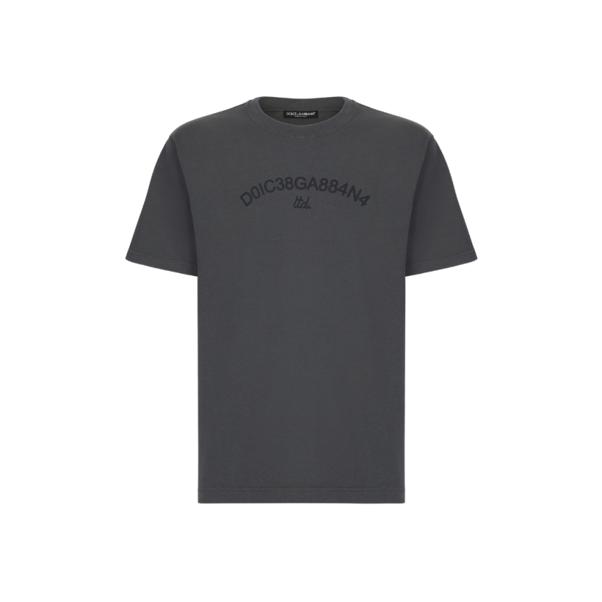 T-shirt DOLCE & GABBANA coton gris logo imprimé