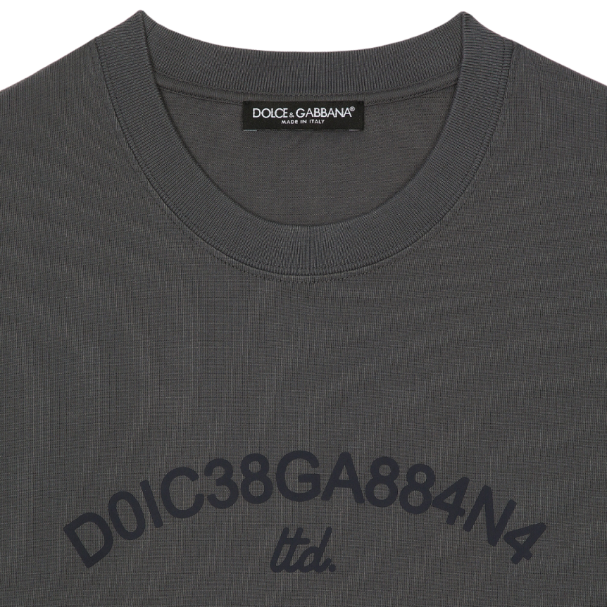 T-shirt DOLCE & GABBANA coton gris logo imprimé