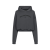 Sweat à capuche court jersey coton gris imprimé logo