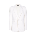 Veste Sicilia ajustée laine stretch blanc simple boutonnage