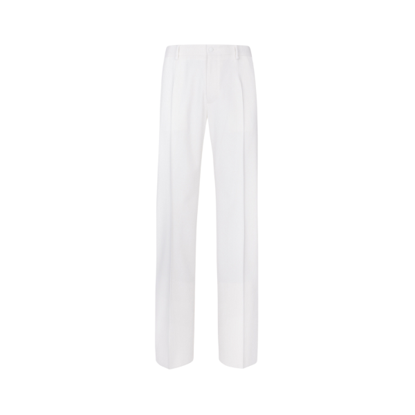 Pantalon droit DOLCE & GABBANA laine stretch blanc