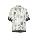 Chemise manches courtes soie blanc imprimé Fendi Tools