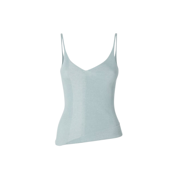 Top débardeur FENDI décolleté en v laine côtelé