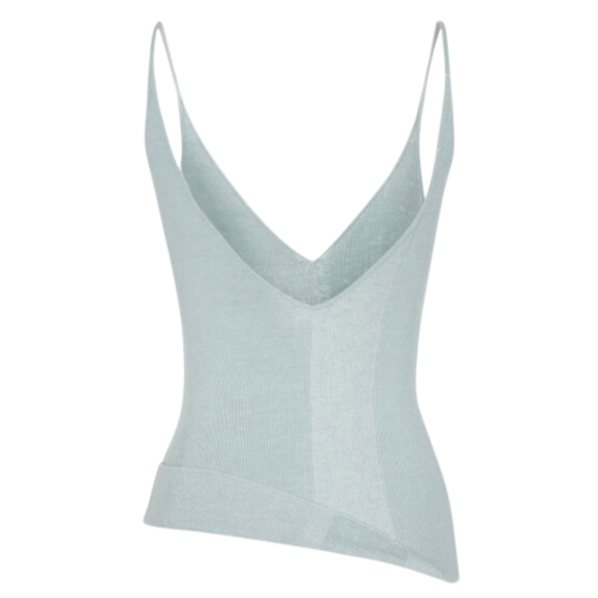 Top débardeur FENDI décolleté en v laine côtelé