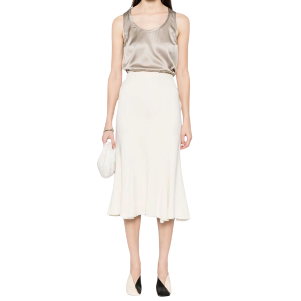 Top débardeur BRUNELLO CUCINELLI soie gris taupe