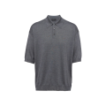 Pull Polo manches courtes soie gris anthracite