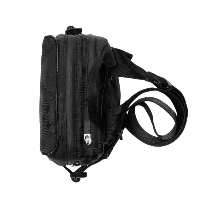Sac à bandoulière BURBERRY nylon noir Check carreaux jacquard