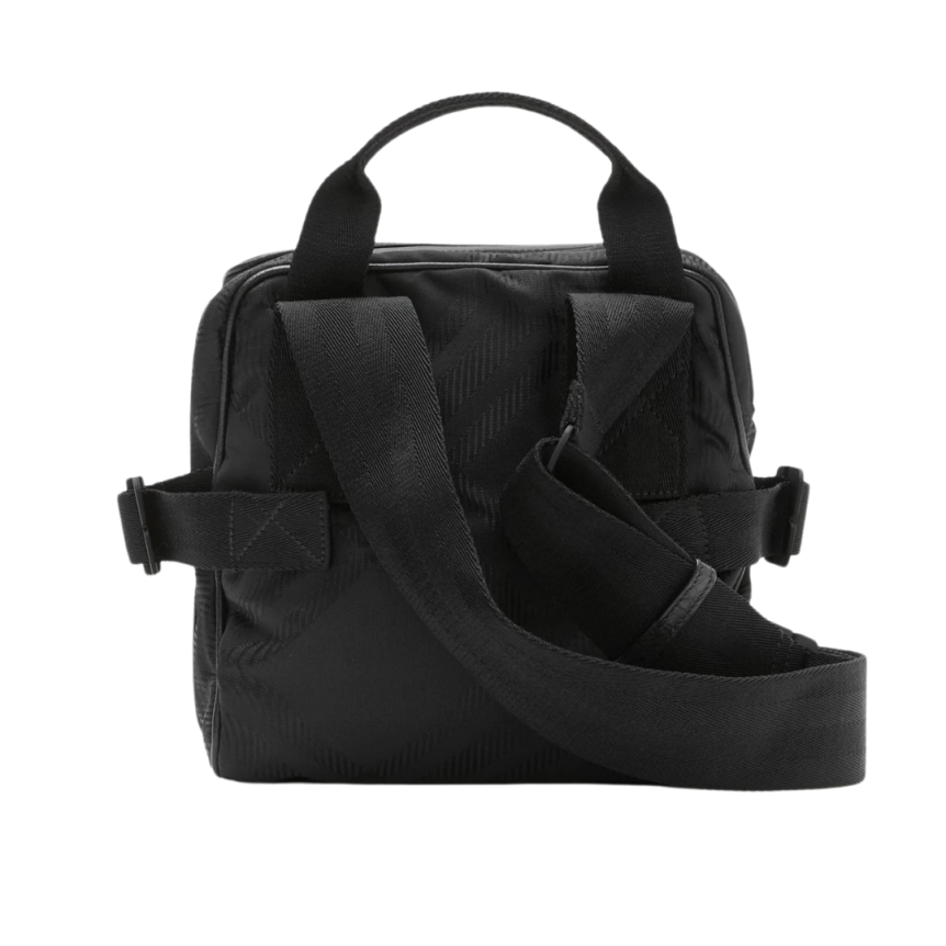 Sac à bandoulière BURBERRY nylon noir Check carreaux jacquard