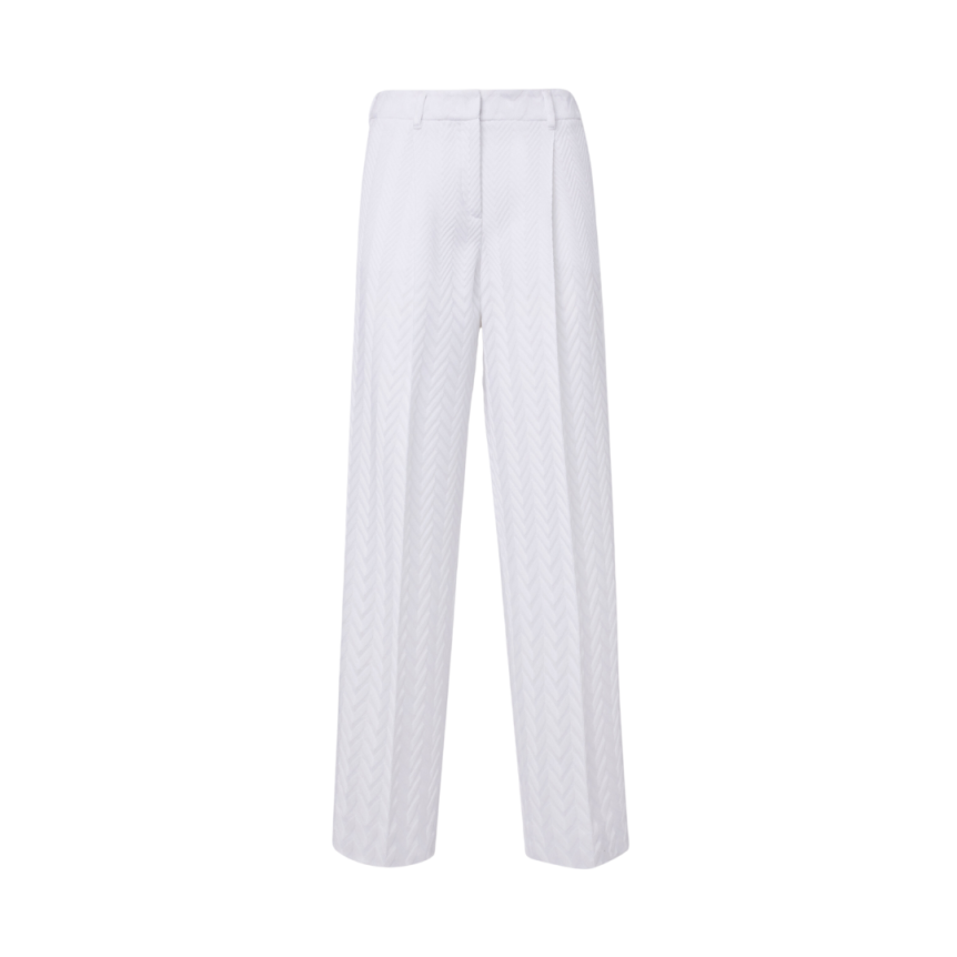 Pantalon classique MISSONI finition raschel chevrons blanc
