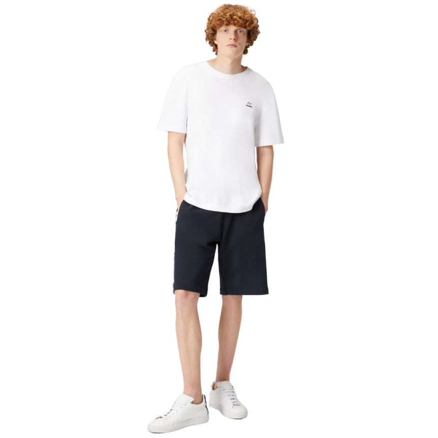 Short MISSONI coton bleu marine empiècements chevrons