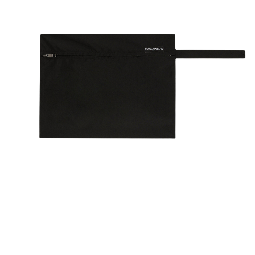 Short de bain court nylon noir logo D&G blanc