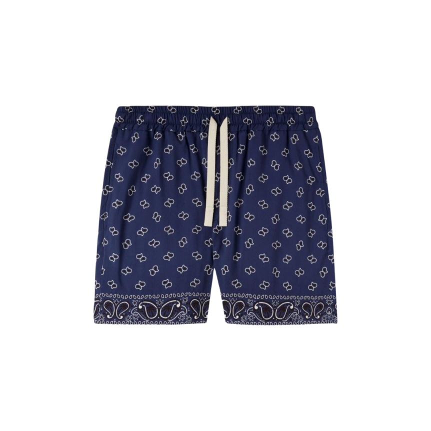 Short palm angels viscose bleu marine imprimé cachemire bandana