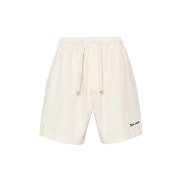 Bermuda PALM ANGELS nylon écru logo brodé noir