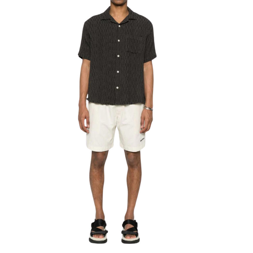 Bermuda PALM ANGELS nylon écru logo brodé noir