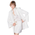 Veste Costume Blazer long crêpe blanc col satin