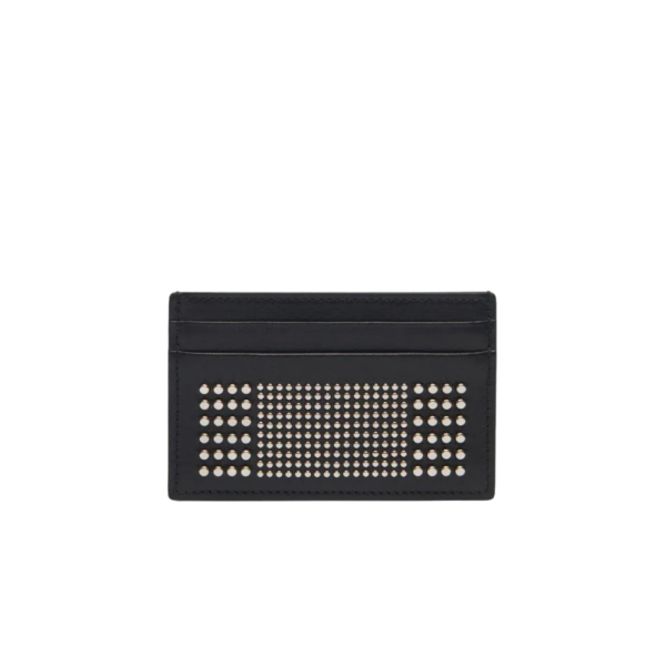 Porte-cartes ALEXANDER MCQUEEN cuir veau noir clouté