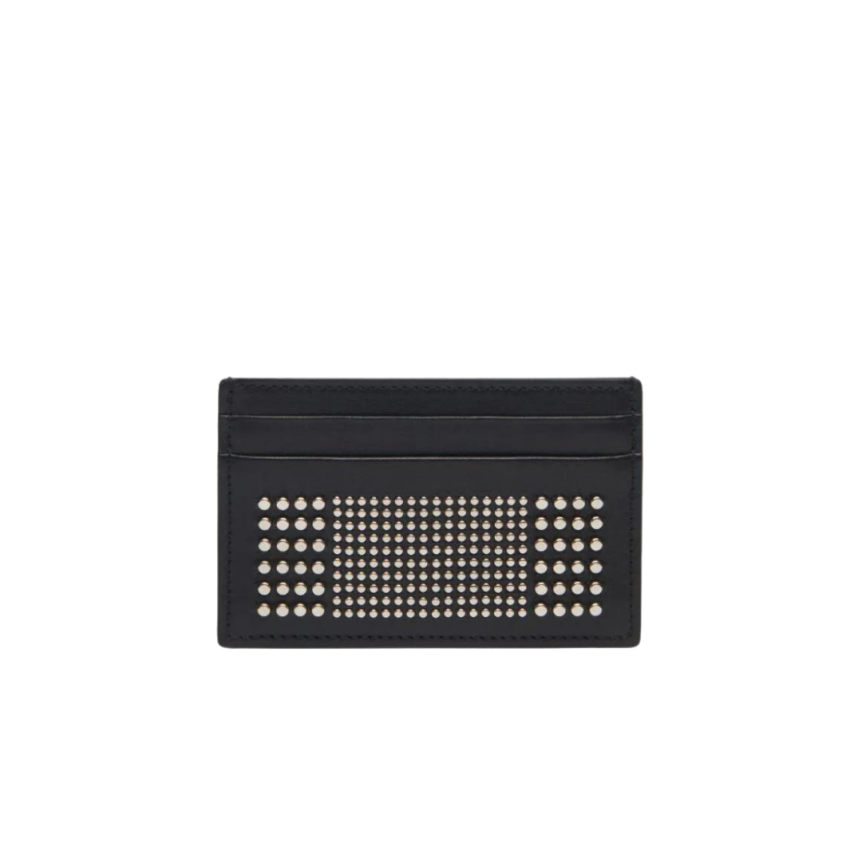 Porte-cartes ALEXANDER MCQUEEN cuir veau noir clouté
