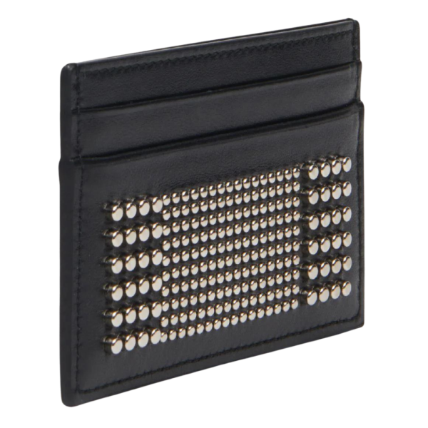 Porte-cartes ALEXANDER MCQUEEN cuir veau noir clouté