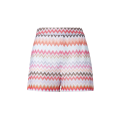 Short maille coton viscose blanc zig zag multicolore