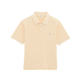 Polo coton piqué jaune broderie YSL bleu