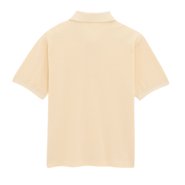 Polo SAINT LAURENT coton piqué jaune broderie YSL bleu