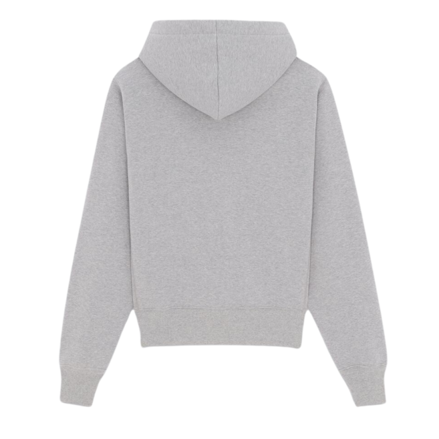 sweat-shirt à capuche SAINT LAURENT molleton coton biologique gris broderie Cassandre
