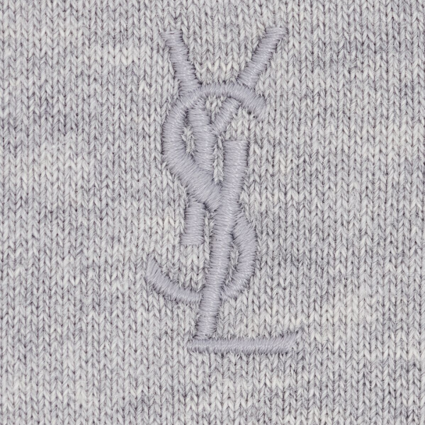 sweat-shirt à capuche SAINT LAURENT molleton coton biologique gris broderie Cassandre