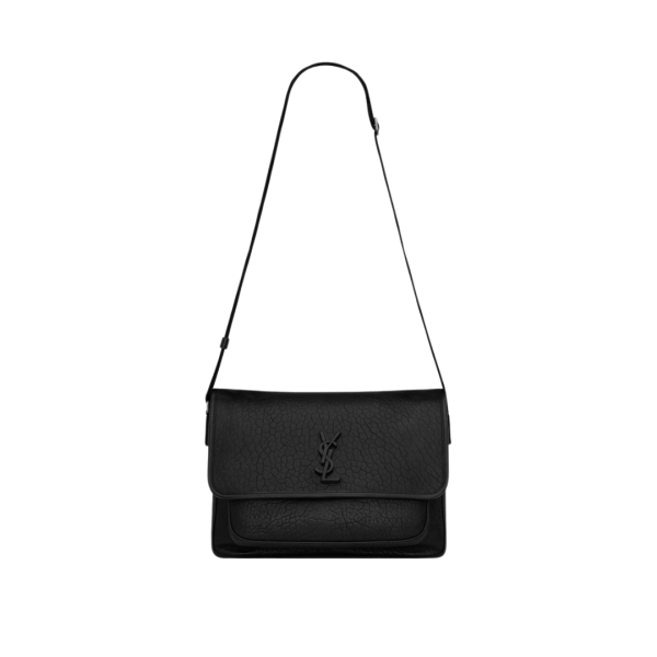 Sac Messenger SAINT LAURENT Niki bandoulière cuir grainé noir