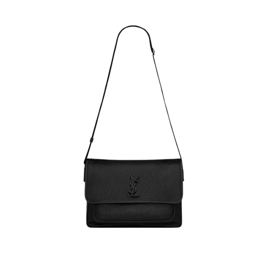 Sac Messenger SAINT LAURENT Niki bandoulière cuir grainé noir