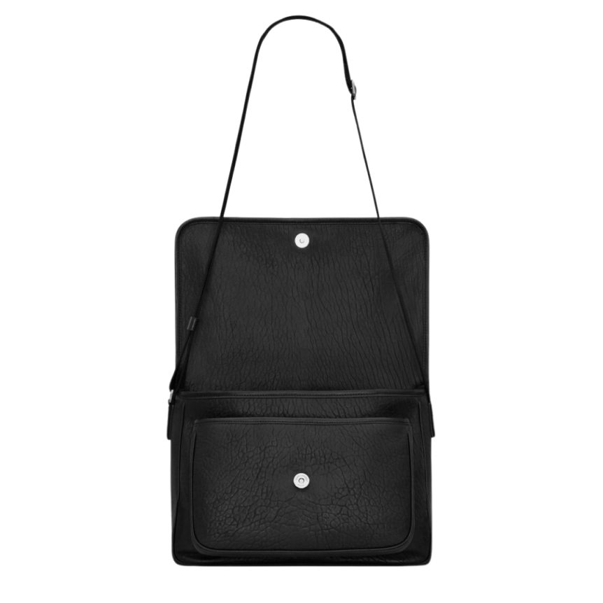 Sac Messenger SAINT LAURENT Niki bandoulière cuir grainé noir