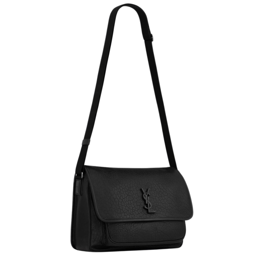 Sac Messenger SAINT LAURENT Niki bandoulière cuir grainé noir