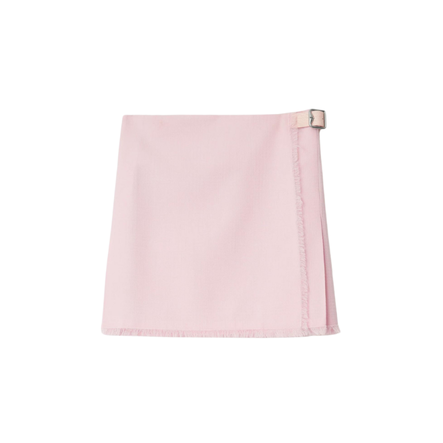 Jupe Kilt BURBERRY laine tissé motif prince de Galles texturé rose