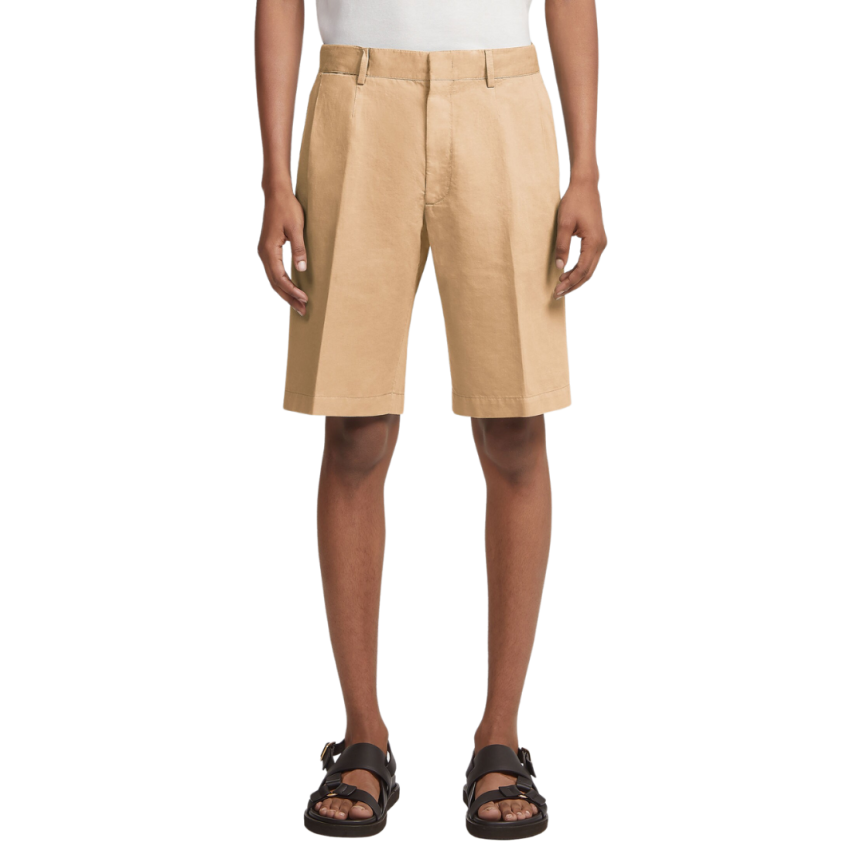 Short ZEGNA Summer Chino coton lin beige clair