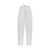 Pantalon droit taille haute cordon coton lin écru