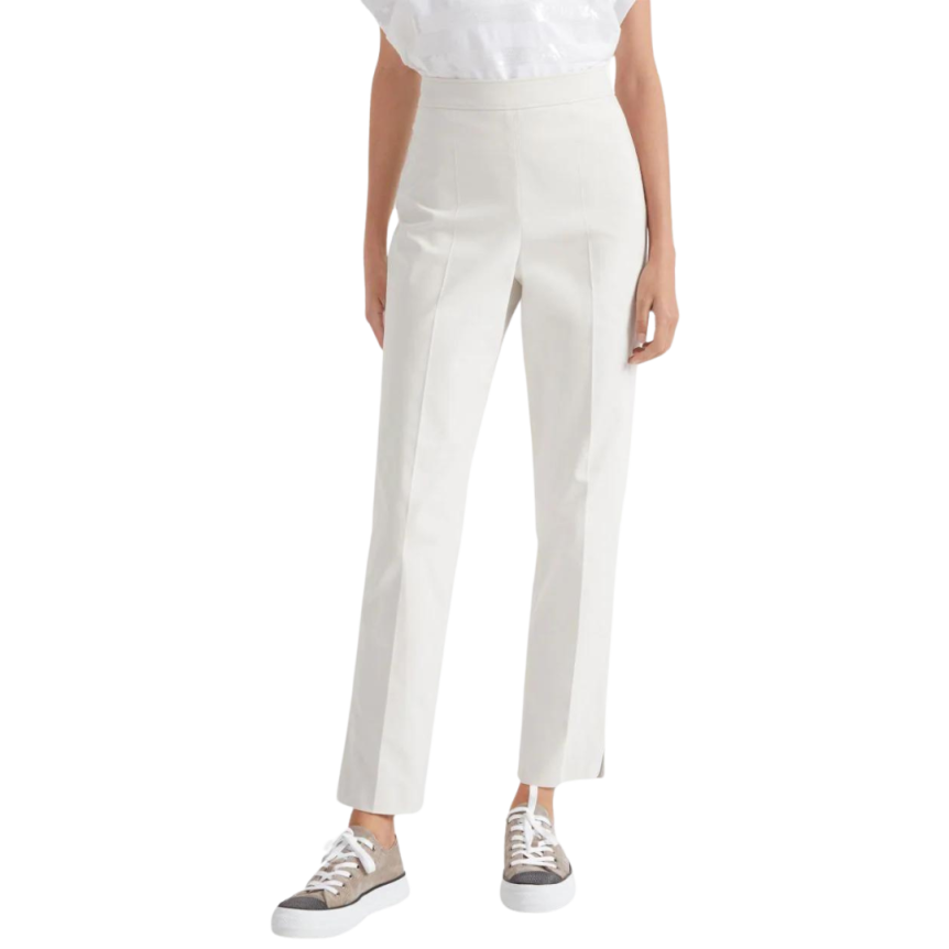 Pantalon cigarette BRUNELLO CUCINELLI coton stretch écru
