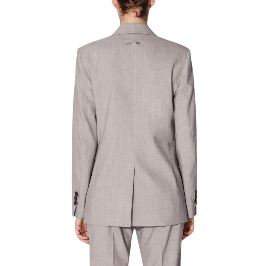 Veste de costume BARBARA BUI un bouton laine alpaga gris taupé