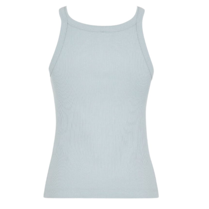 Top Débardeur FENDI jersey coton côtelé bleu clair