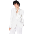 Veste de costume Blazer cintré crêpe blanc col satin