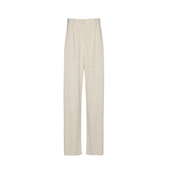 Pantalon large MAGDA BUTRYM bouclé viscose écru