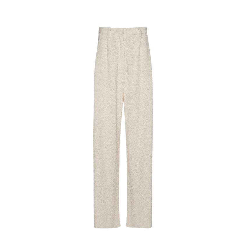 Pantalon large MAGDA BUTRYM bouclé viscose écru