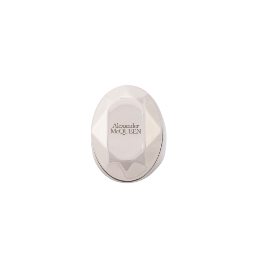 Bague ALEXANDER MCQUEEN The Faceted Stone Argent Vieilli