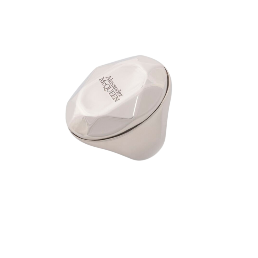 Bague ALEXANDER MCQUEEN The Faceted Stone Argent Vieilli