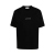 T-shirt col rond coton noir logo brodé argent