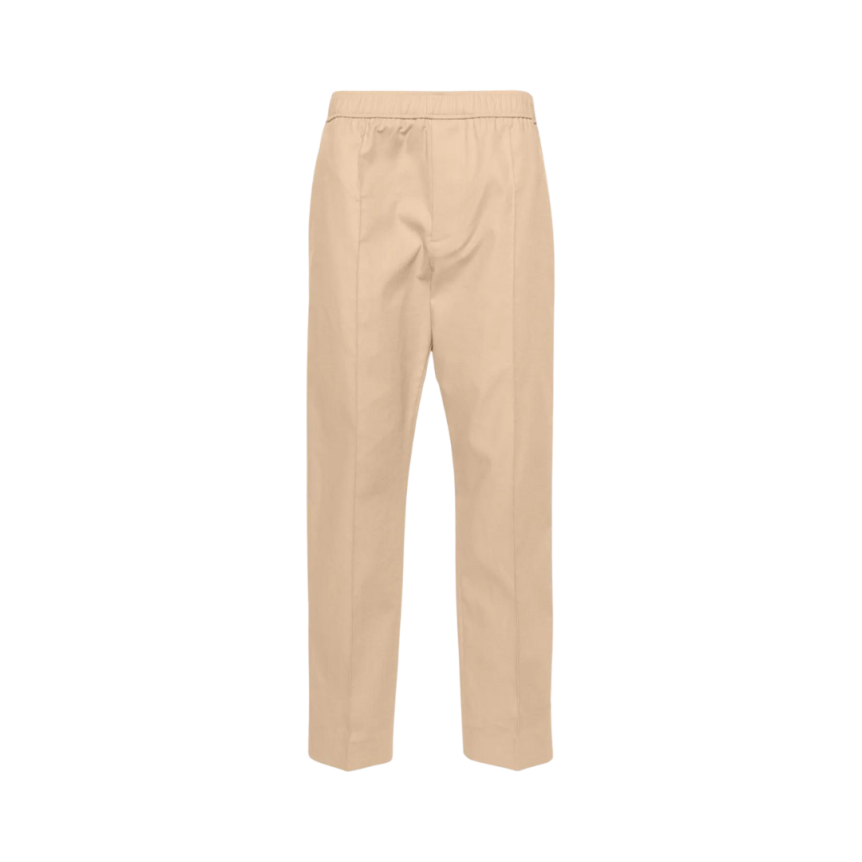 LANVIN pantalon droit taille mi- haute coton beige sable