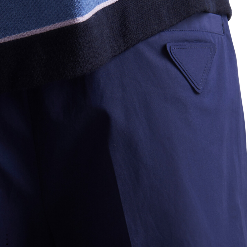 Pantalon large PRADA coton bleu indigo