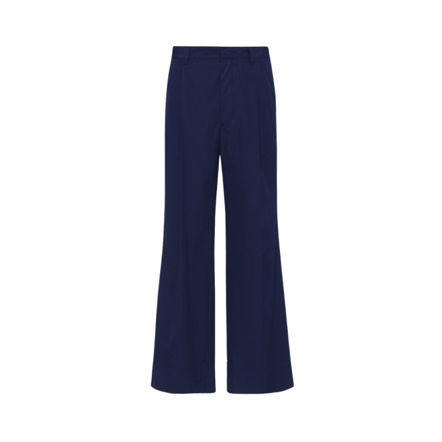 Pantalon large PRADA coton bleu indigo