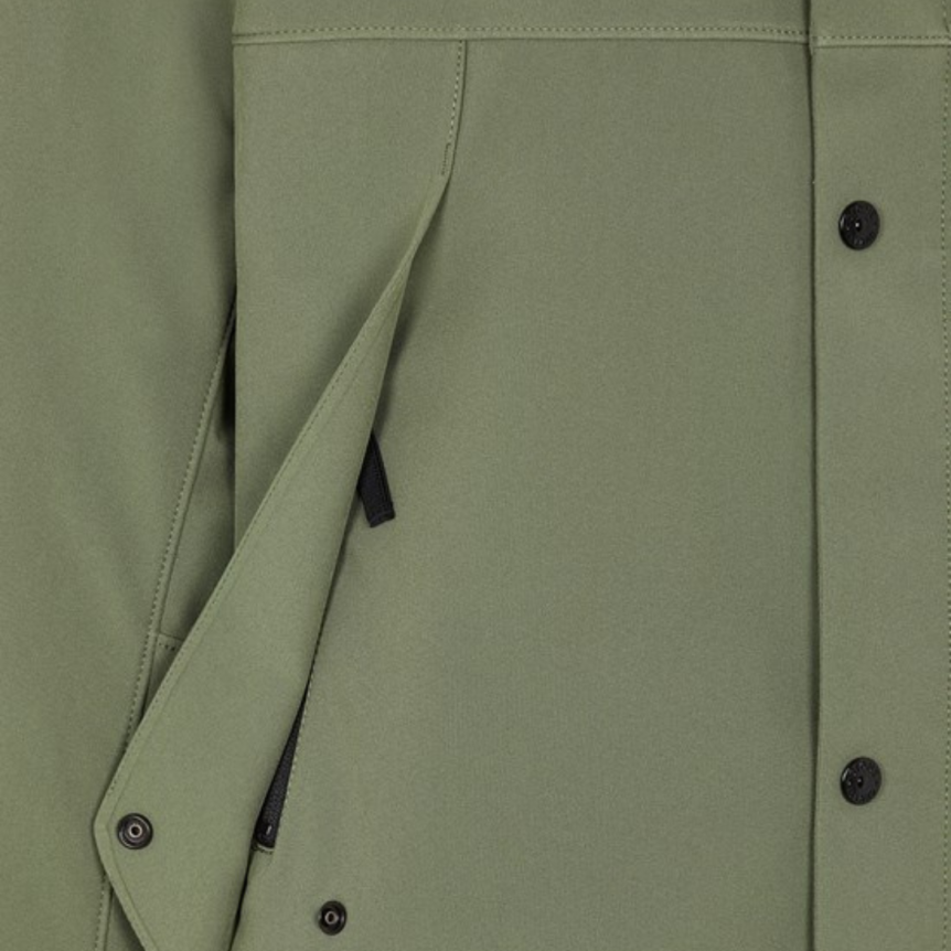 Blouson à capuche STONE ISLAND coton kaki Softshell bouton pression