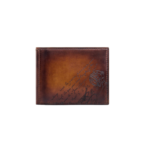 Portefeuille BERLUTI Cuir Venezia Scritto marron