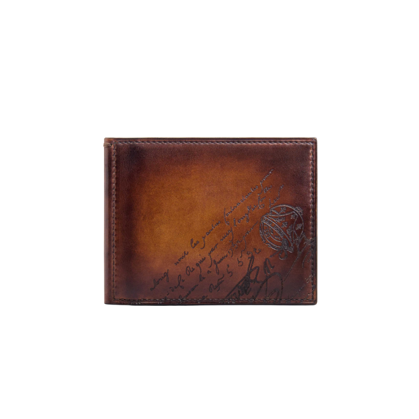 Portefeuille BERLUTI Cuir Venezia Scritto marron